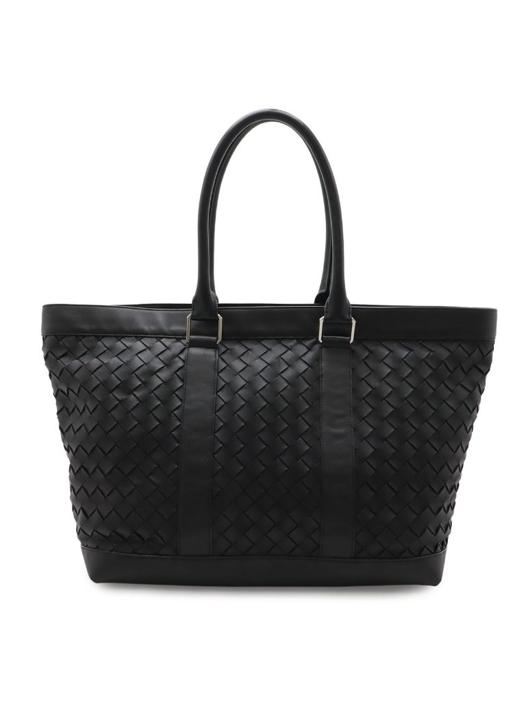 Bottega Veneta Intrecciato Tote Large Shoulder Bag Leather Black